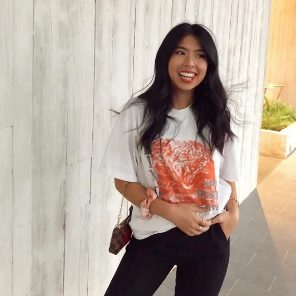 Anine Bing white and orange tshirt - Picture 3 of 3